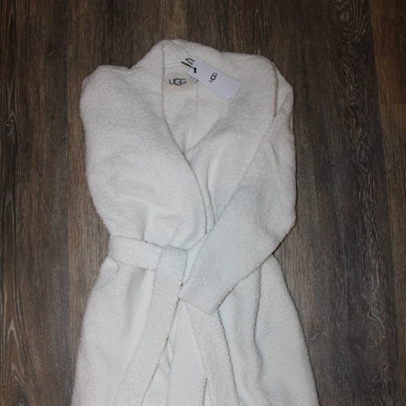 NWT UGG WOMEN'S LENNY LONG SWEATER PLUSH BATH ROBE CREAM - Picture 4 of 8